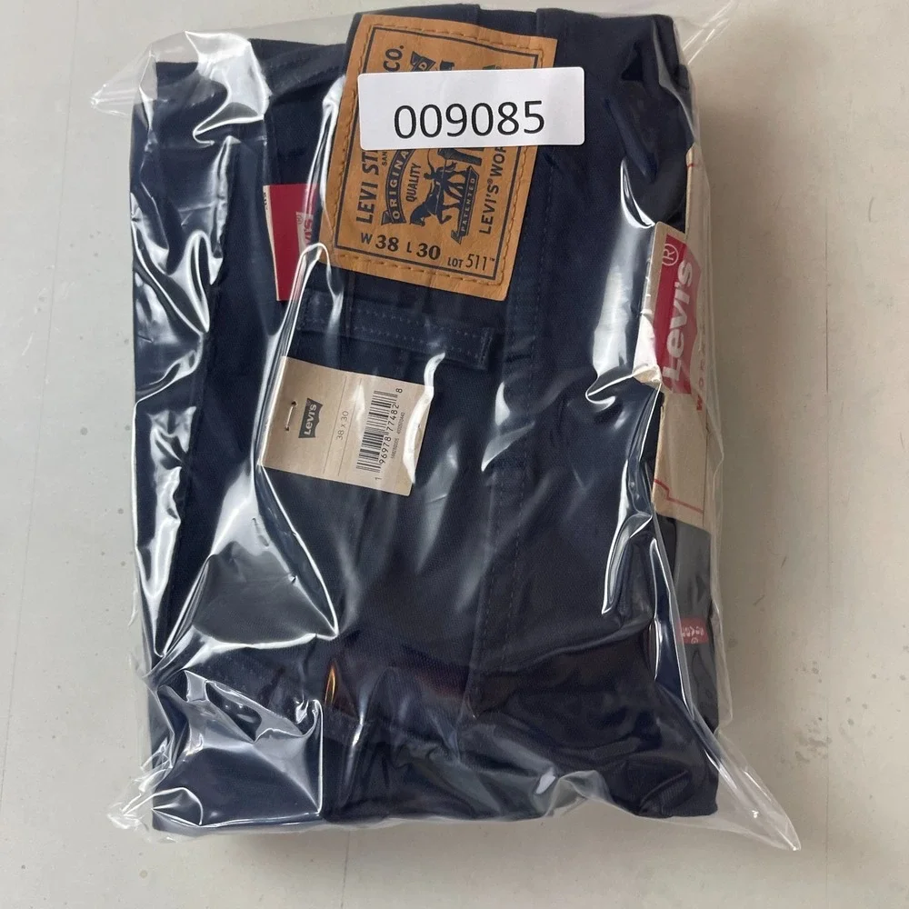 Levis Pants Mens 38x30 Blue 511 Slim Utility Canvas Carpenter Y2K 90s Workwear